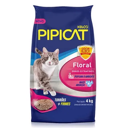 Areia Gato Pipicat Floral 4 kg